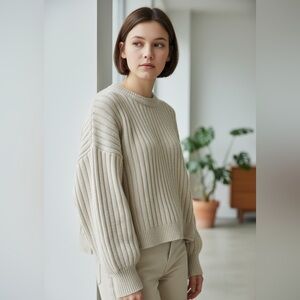 NYC Knits Ribbed Balloon Sleeve Sweater XL NWT